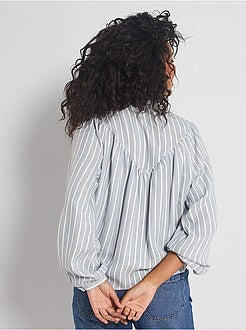 Blusa fluida às riscas - Kiabi