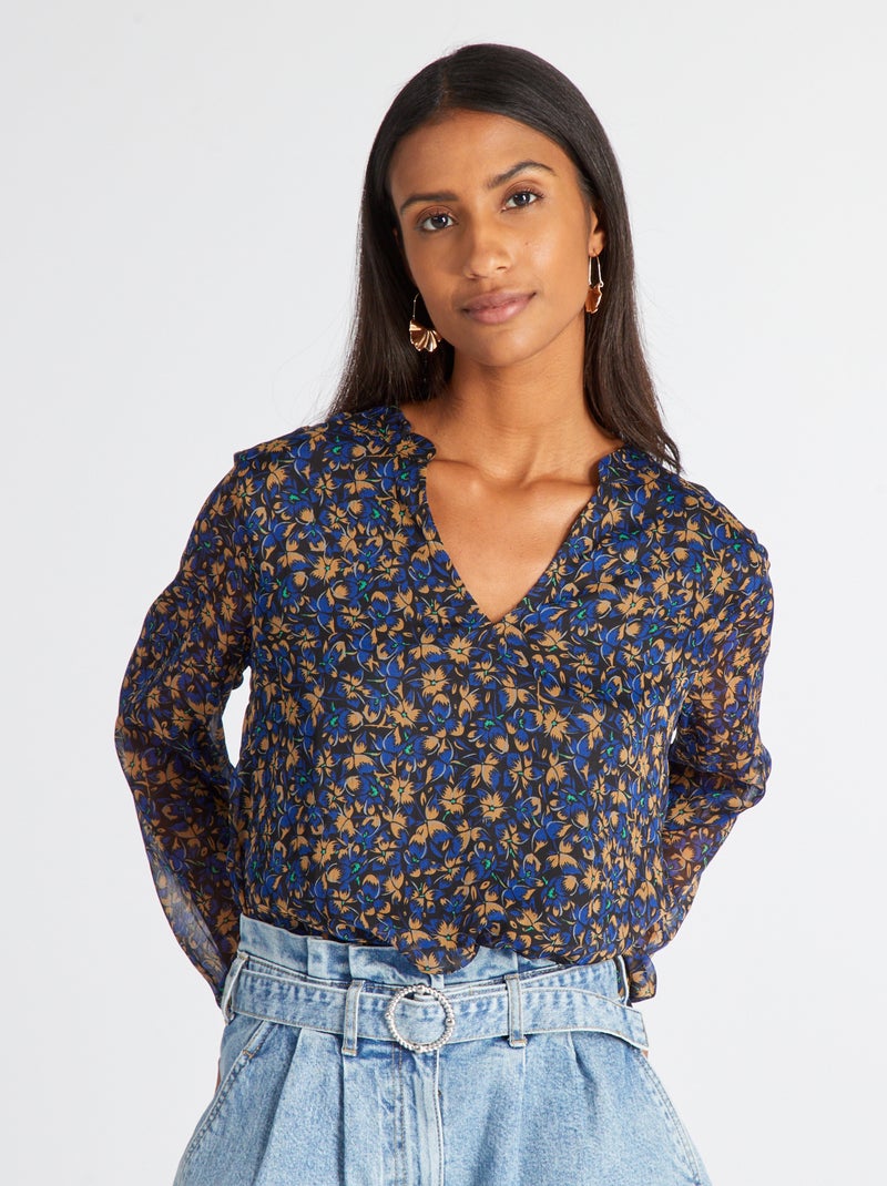 Blusa fluida AZUL - Kiabi