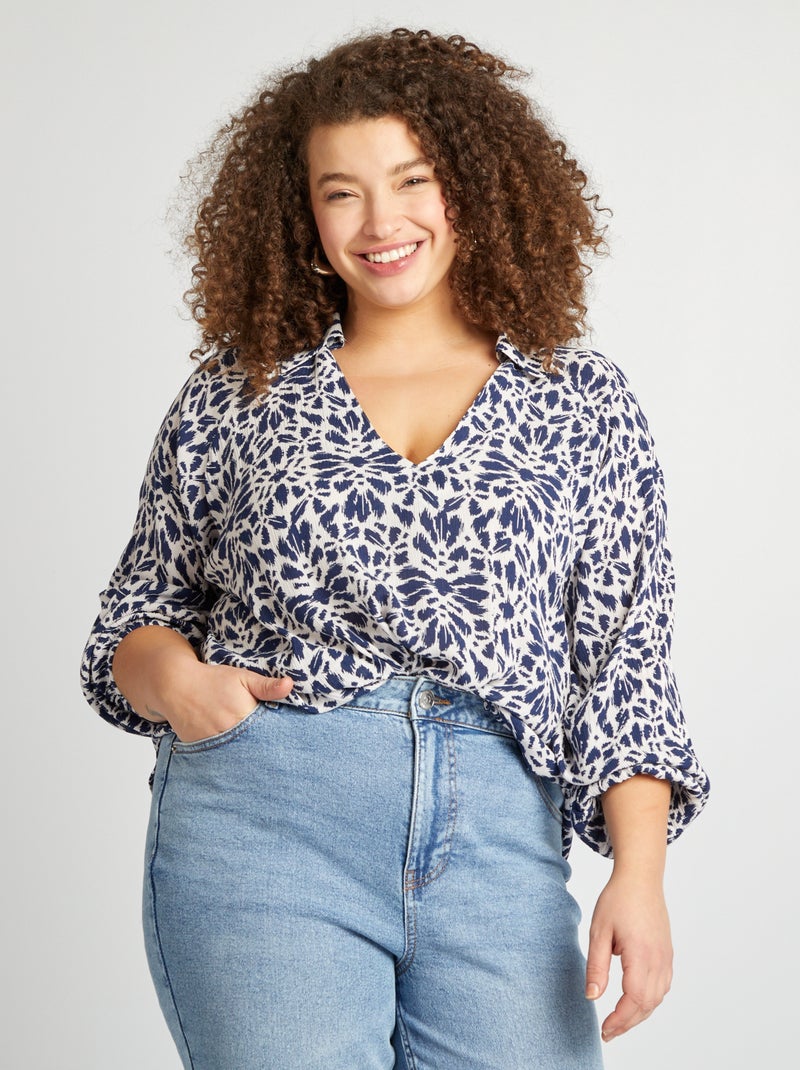 Blusa fluida AZUL - Kiabi