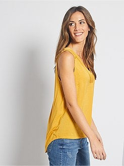 Blusa fluida bimatéria - Kiabi