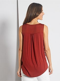 Blusa fluida bimatéria - Kiabi