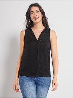 Blusa fluida bimatéria - Kiabi