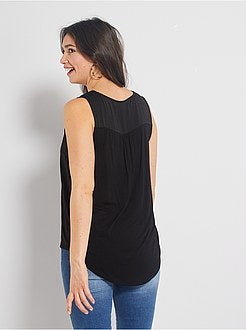 Blusa fluida bimatéria - Kiabi