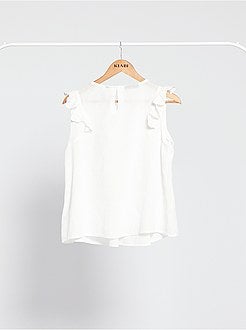 Blusa fluida com bordado inglês - Kiabi