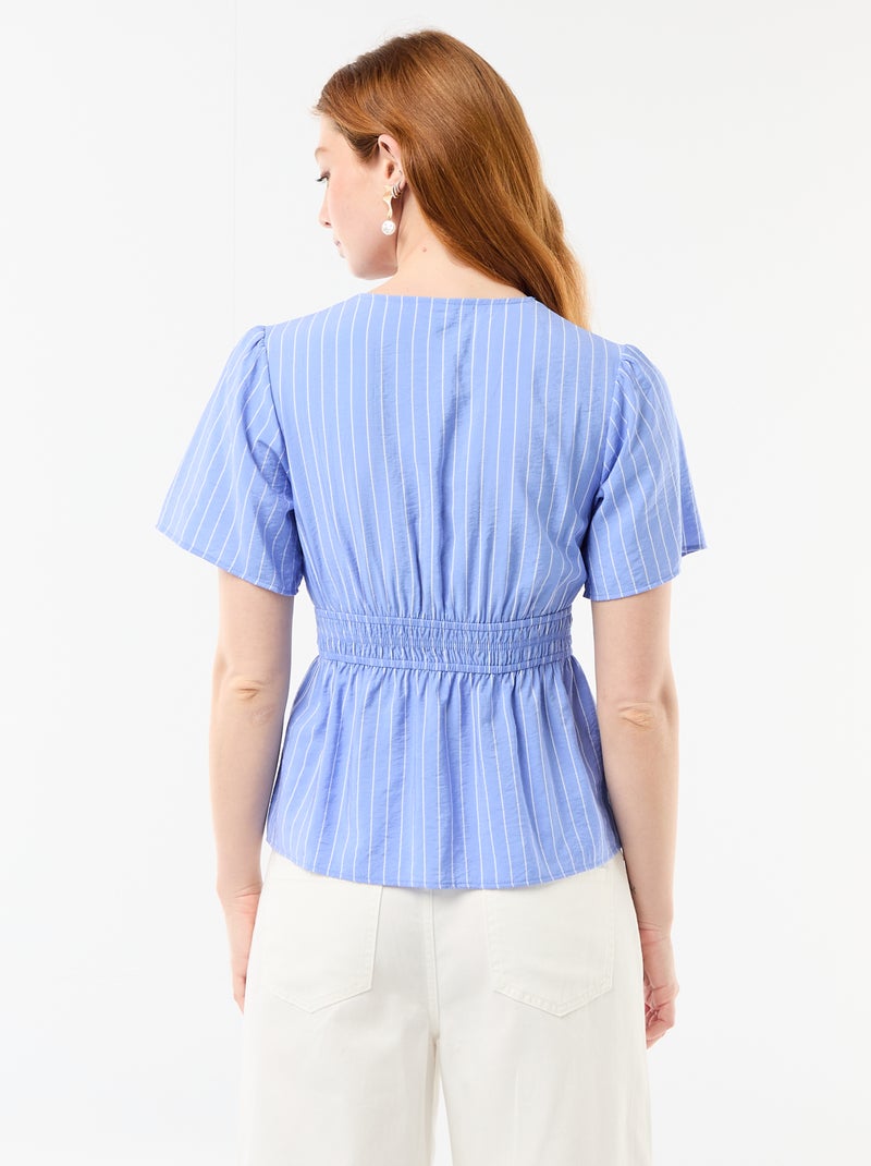 Blusa fluida com corte evasê Azul - Kiabi
