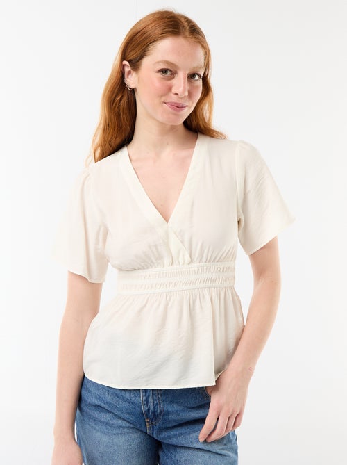 Blusa fluida com corte evasê - Kiabi