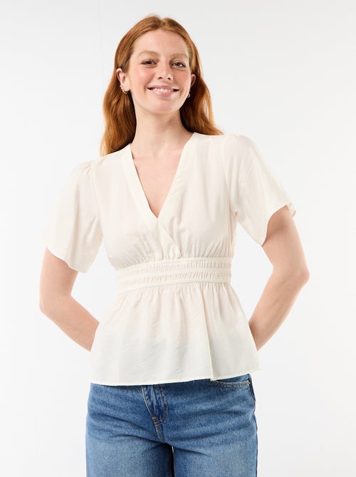 Blusa fluida com corte evasê - Kiabi