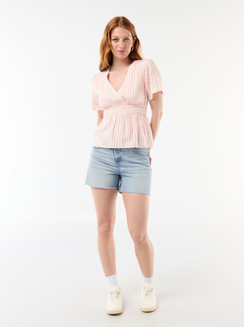Blusa fluida com corte evasê Rosa - Kiabi