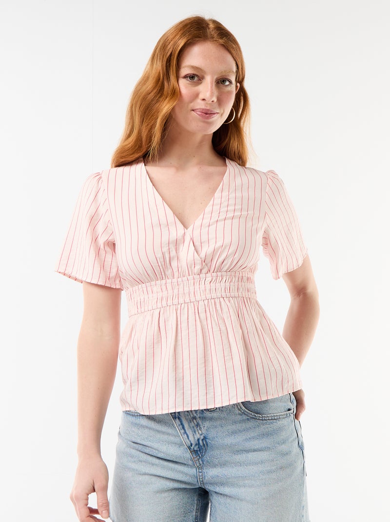 Blusa fluida com corte evasê Rosa - Kiabi