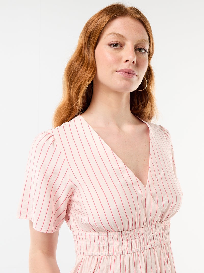 Blusa fluida com corte evasê Rosa - Kiabi