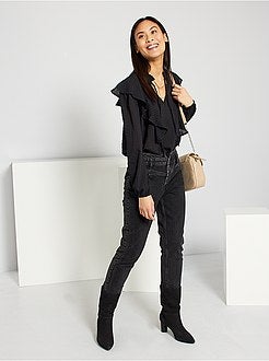 Blusa fluida com efeito rufos - Kiabi