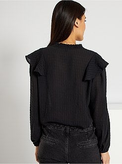 Blusa fluida com efeito rufos - Kiabi