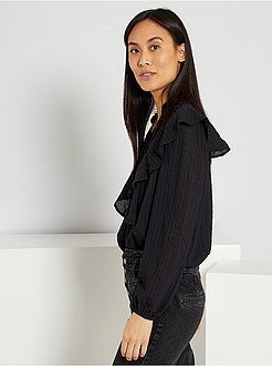 Blusa fluida com efeito rufos - Kiabi