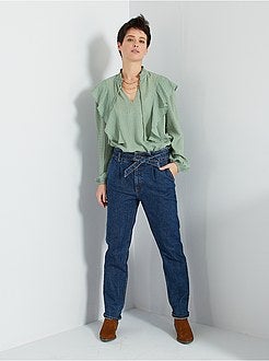 Blusa fluida com efeito rufos - Kiabi