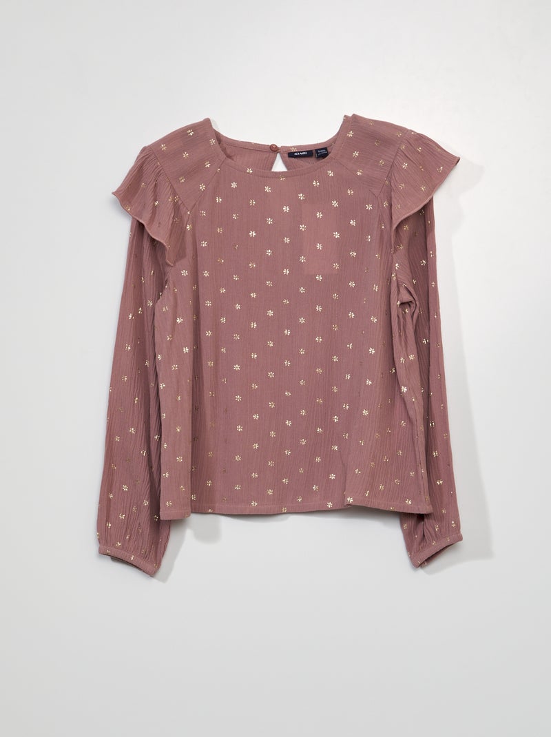 Blusa fluida com estampado ROSA - Kiabi