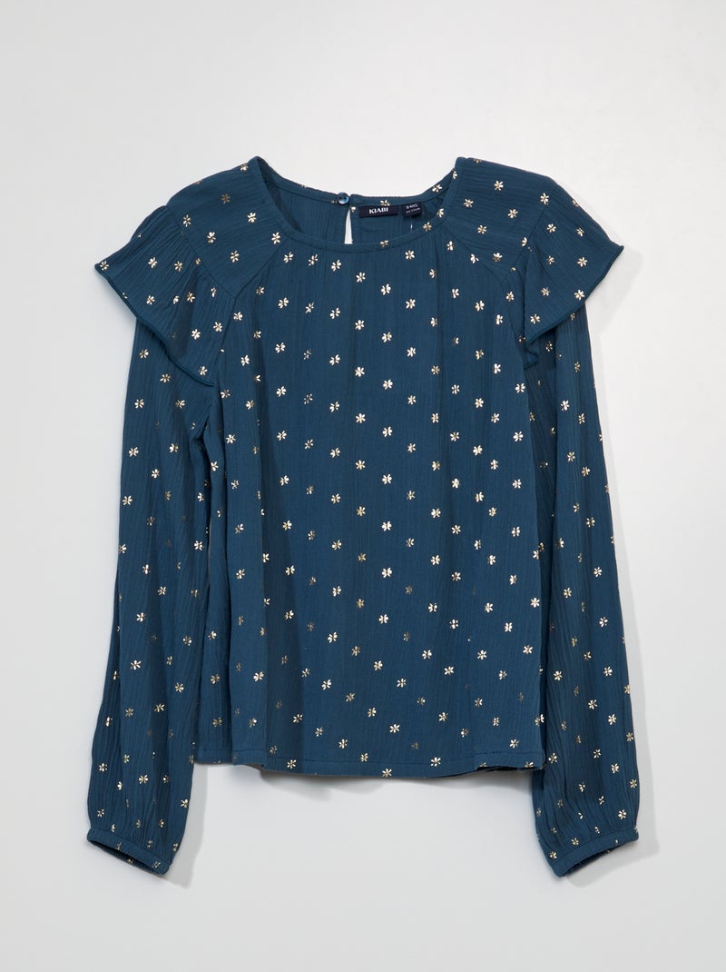 Blusa fluida com estampado VERDE - Kiabi
