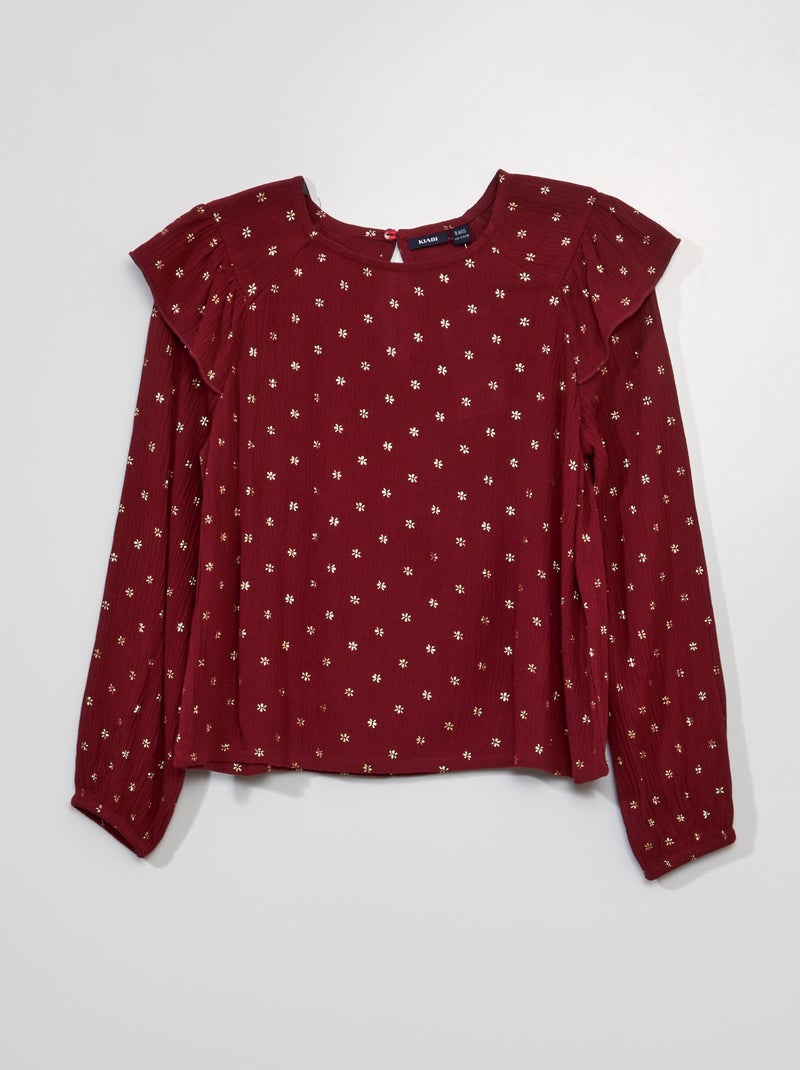 Blusa fluida com estampado VERMELHO - Kiabi