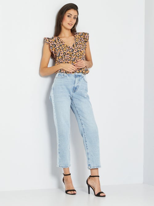 Blusa fluida com gola em bico - Kiabi