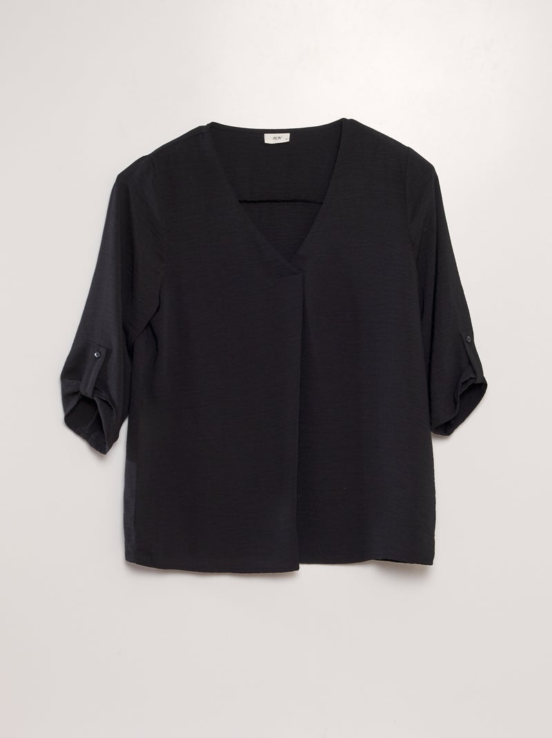 Blusa fluida com mangas 3/4 'JDY' Preto - Kiabi