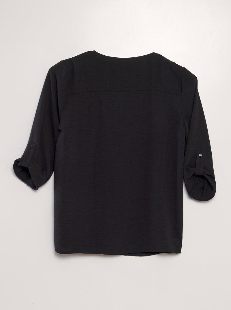 Blusa fluida com mangas 3/4 'JDY' Preto - Kiabi