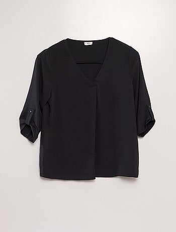 Blusa fluida com mangas 3/4