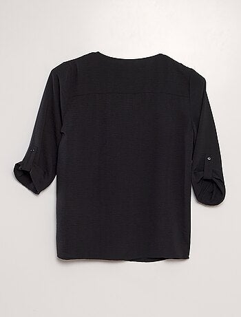 Blusa fluida com mangas 3/4
