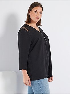 Blusa fluida com renda - Kiabi