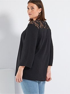 Blusa fluida com renda - Kiabi
