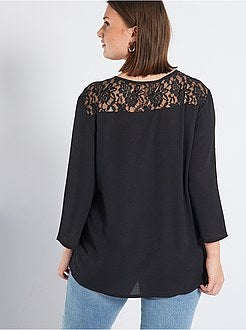 Blusa fluida com renda - Kiabi