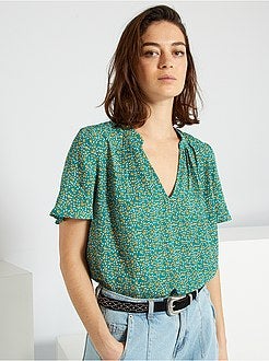 Blusa fluida de conceção ecológica - Kiabi