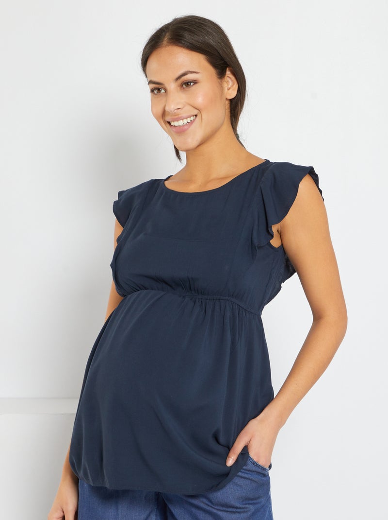 Blusa fluida de grávida Azul Marinho - Kiabi