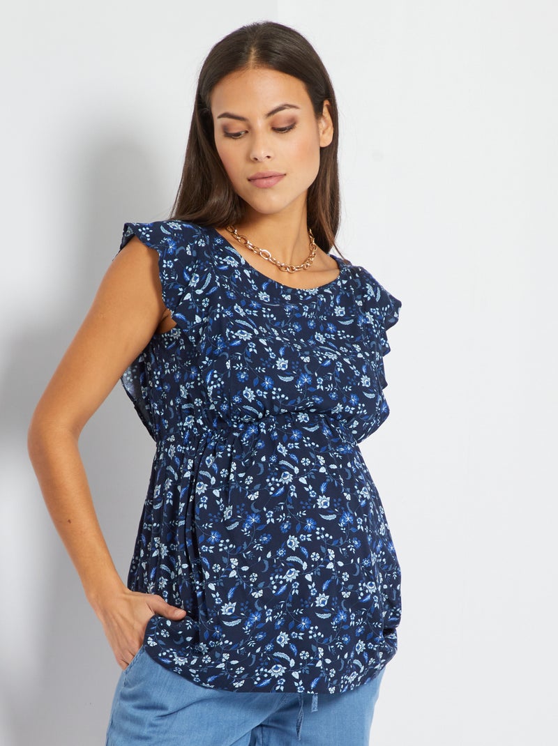 Blusa fluida de grávida AZUL - Kiabi