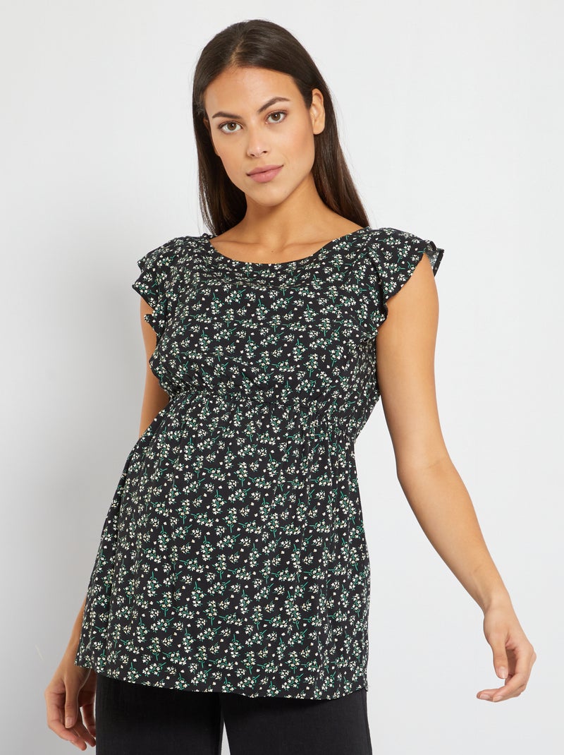 Blusa fluida de grávida PRETO - Kiabi