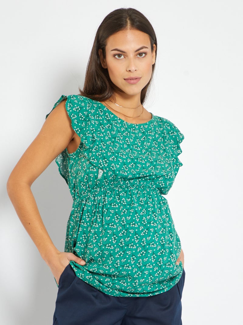 Blusa fluida de grávida VERDE - Kiabi