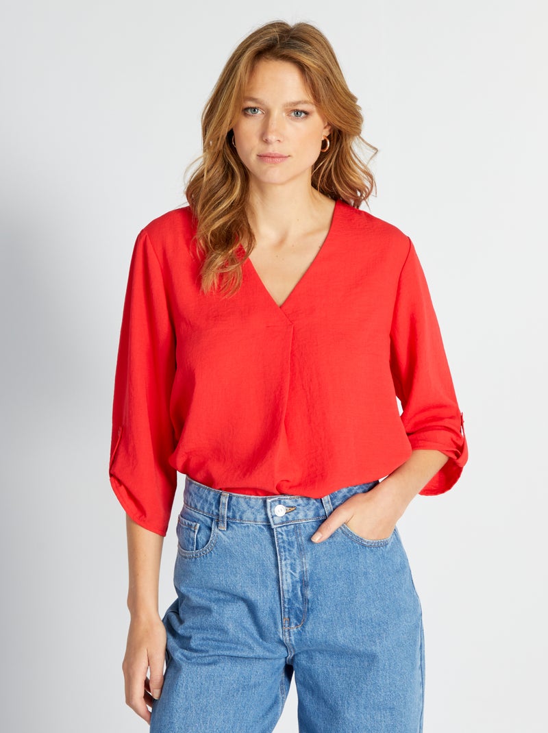 Blusa fluida de manga comprida 'JDY' Rosa - Kiabi