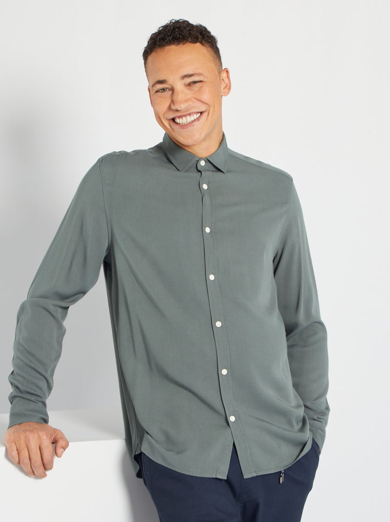 Blusa fluida em viscose VERDE - Kiabi