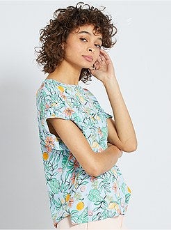 Blusa fluida estampada - Kiabi