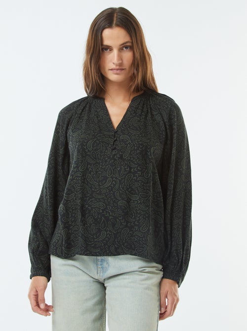 Blusa fluida estampada - Kiabi