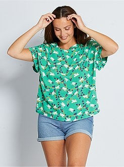 Blusa fluida estampada - Kiabi