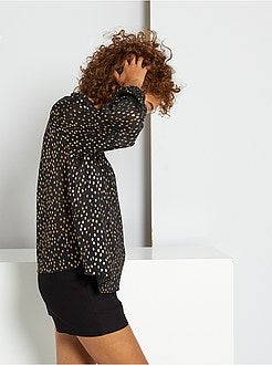 Blusa fluida estampado dourado - Kiabi