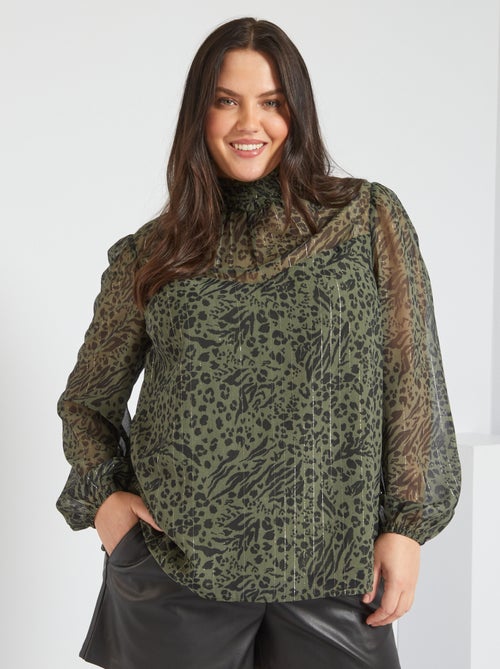 Blusa fluida 'leopardo' - Kiabi