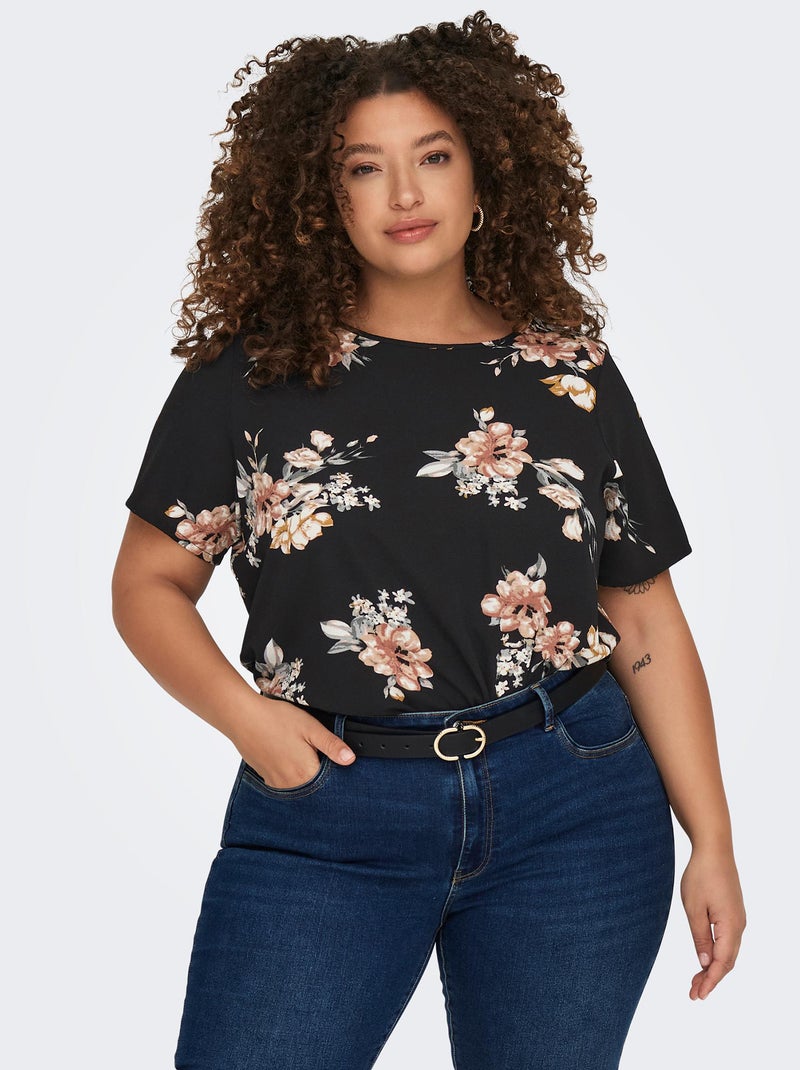 Blusa fluida 'Only Carmakoma' PRETO - Kiabi