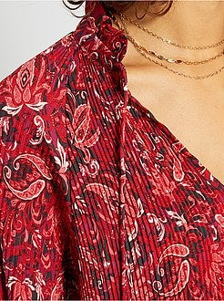 Blusa fluida plissada - Kiabi