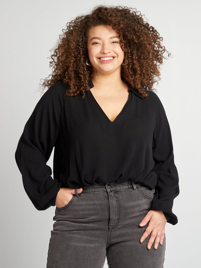 Blusa fluida Preto - Kiabi