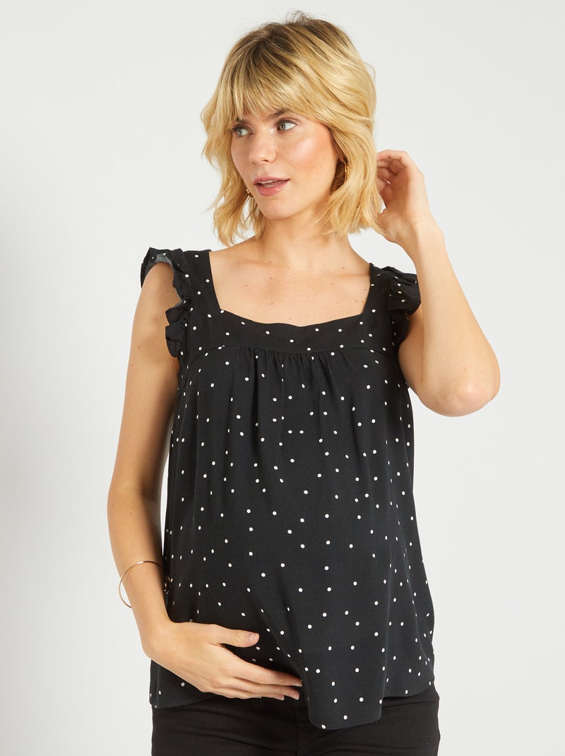 Blusa fluida sem mangas PRETO - Kiabi