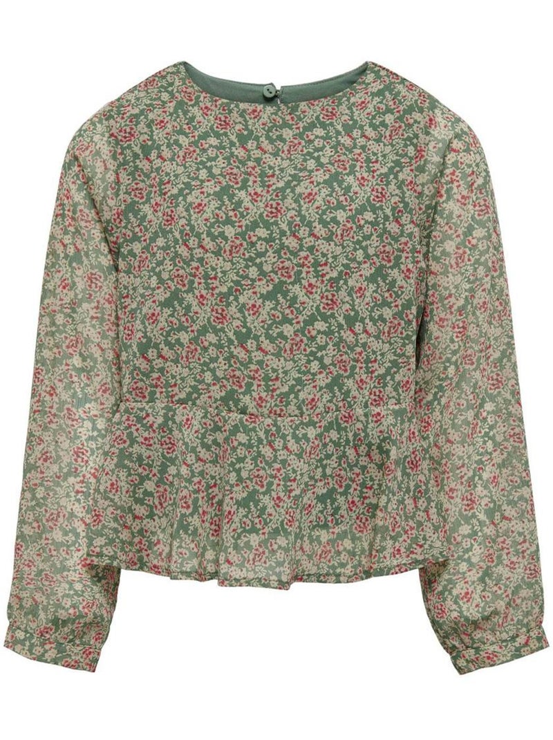 Blusa Fluida Verde/Vermelha para Menina Kids ONLY Kogdora Verde - Kiabi