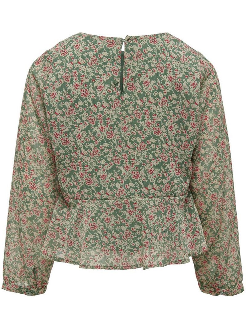 Blusa Fluida Verde/Vermelha para Menina Kids ONLY Kogdora Verde - Kiabi