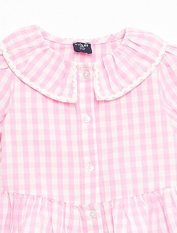 Blusa gola Peter Pan com folhos