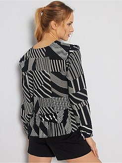 Blusa gráfica com folhos 'JDY' - Kiabi