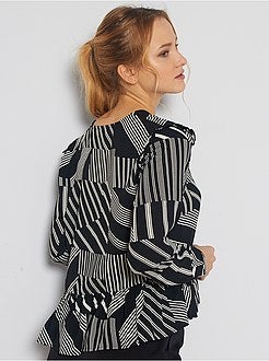 Blusa gráfica com folhos 'JDY' - Kiabi